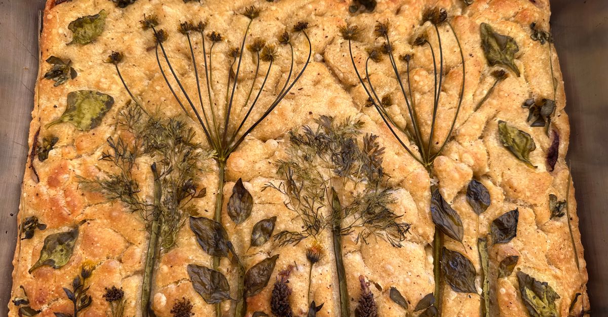 No-Knead Focaccia Garden Bread