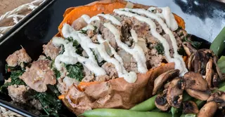 Air Fryer Stuffed Sweet Potatoes