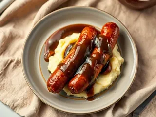 Bangers and Mash with Onion Gravy