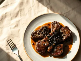 Steak with Peppercorn Sauce